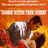 Two figures in a close embrace against an orange-yellow gradient background with pixelated text above.