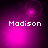 Four display the name 'Madison' in white pixelated text over a purple gradient background with shifting light effects