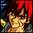 Pixelated anime-style character with red hair and yellow clothing against a dark background, next to stylized text reading "Anime IM" and "com".