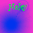 Green pixelated text 'Haley' on a pink-to-blue gradient background with a blue circular blur effect, displayed in a