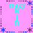 Pixelated graphic with cyan text 'crazy KID' on a pink background, surrounded by blue dotted lines and asterisks forming a border.