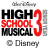 Animated sequence of High School Musical 3 text and Disney logo variations with color shifts and partial text overlays.