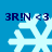 Blue background with four white snowflake icons and dark blue text reading '3R!N <3' above each icon.