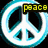 Four distinct pixelated icons arranged in a : peace symbol, heart hands with 'love', raised hands with white cloth, and green text 'friends' with small heart