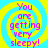 Four identical display a yellow spiral on cyan background with pink text reading "You are getting very sleepy!" in pixelated font