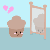 Animated contact sheet of 18 pixel art frames showing a muffin character with pink hearts and mirror reflections, displaying text phrases about muffins being ugly but loved.