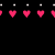 A static contact sheet of a 4x4 grid showing multiple frames from an animated icon featuring pink hearts and text on a black background with gray transparency area.
