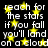 Black background with repeated white text and yellow star shapes scattered across the image.