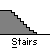 Pixelated character in teal shirt and blue skateboard rides down gray stairs with 'Stairs' text above each frame.