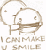Pixelated static icon showing a stick figure running inside a circular track with text below reading "I CAN MAKE U SMILE" in blocky letters.