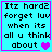 Pixelated cyan background with black text reading "Itz hard2 forget luv when its all u think about" and a purple heart symbol.