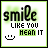 nine square icons with green borders, each displaying 'smile' text above a pixelated smiley face and changing 'MEAN IT' or 'CAN IT' phrases