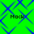 Green background with blue diamond-shaped lines forming a pattern, four instances of the text "Mack" in black pixelated font positioned at top-left, top-right, bottom-left, and bottom-right