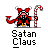 A 3x2 contact sheet of six animated frames showing a pixel art character in red and white attire holding a candy cane, with visible pose changes across frames.