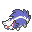 Pixelated blue and white character with red accents in two side-by-side frames showing slight positional shift.