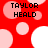 Red background with pink and white circles; black text 'TAYLOR HEALD' appears in four positions across the image.