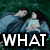 six showing a person with brown hair in various poses and expressions, with overlaid text fragments including "WHAT," "A," "OTTITT," "I," "LOVE," and "Twiligh." The have a pixelated, low-resolution style