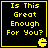 Four identical black square with yellow borders display pixelated text and a small icon, arranged in a
