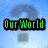 Green pixelated text on a light blue background with faint question mark shapes, forming sequential phrases across six