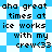 Pixelated text reads 'aha great times at ice works with my crew<33' over blue and white checkered background, repeated in two
