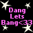 Black background with white stars and pink text reading "Dang Lets Bang<33" arranged in a pattern
