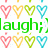 A static image of a heart-patterned background with overlaid text phrases in various colors.