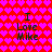 Red background with repeating pink heart pattern, four identical text blocks reading "I Love Mike" in dark green pixelated font.