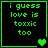 Green pixelated text on black background with four heart symbols in different positions across frames.