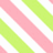 A static image of diagonal stripes alternating between light pink and bright green on a white background.