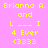 Yellow text on pink background with repeated phrases and symbols arranged in a pattern