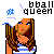 Pixel art buddy icon featuring a cartoon woman with long brown hair wearing a blue and white striped top, holding a soccer ball above her head, with "bball queen" text in black pixel font to the right.