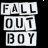 Animated contact sheet of a Fall Out Boy text-based icon with red heart animations on black background