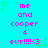 Static cyan background with pink pixelated text and green star accents arranged in a pattern