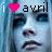 A 48x48 pixel animated contact sheet showing two frames of a buddy icon with text and heart symbols above a stylized face.