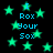 Black background with scattered green stars and repeated blue text reading "I Rox Your Sox" in pixelated font.