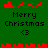 Pixelated green background with red Santa sleigh and reindeer icons above 'Merry Christmas' text, two identical frames showing animation change in horizontal border pattern.