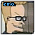 Animated contact sheet of Beavis from Beavis and Butt-Head showing eight sequential frames with slight facial expression changes, each frame containing blue "emo." text in the top-left corner.