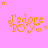 Pink background with orange 'I'adore BOYS' text and star decorations in a