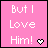 Two side-by-side animated frames of a pink buddy icon with white pixelated text and heart symbols, showing frame-to-frame animation in the heart symbol.