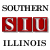 Pixelated text displays 'SOUTHERN' above red blocks with white letters 'SIU', and 'ILLINOIS' below on a white background.