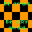 Pixelated orange and black checkered background with green text reading 'Be afraid' and 'Be VERY afraid' in multiple positions.