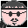 Pixelated avatar with pink face, dark gray hair, and black glasses; mouth changes from closed to open expression across frames.