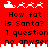 Red background with pixelated Santa sleigh and reindeer icons above text reading 'How fat is Santa? I question no anwser' in black font.