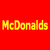 Red background with yellow pixelated text reading 'McDonalds', 'Bada baba baaa', and 'Im lovin' it!' in a static layout.