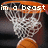 A basketball hoop with a net and an orange ball, featuring pixelated text overlays in different frames.