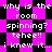 Pixelated text repeats across a black and magenta checkered background with shifting diamond shapes.