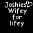 Pixelated text displays 'Joshies Wifey for lifey' with a heart symbol replacing the 'i' in 'Joshies' on the left side of the image.
