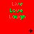 Red background with green "Live Love Laugh" text repeated in a , featuring black plus signs and X symbols at specific positions