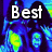 Pixelated image of two figures with dark hair against a blue-green gradient background, displaying text "Best" and "Friends" in white block letters.