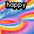 Pixelated of six distinct buddy icons with text overlays, heart symbols, and colorful backgrounds including rainbows, pink patterns, and abstract designs